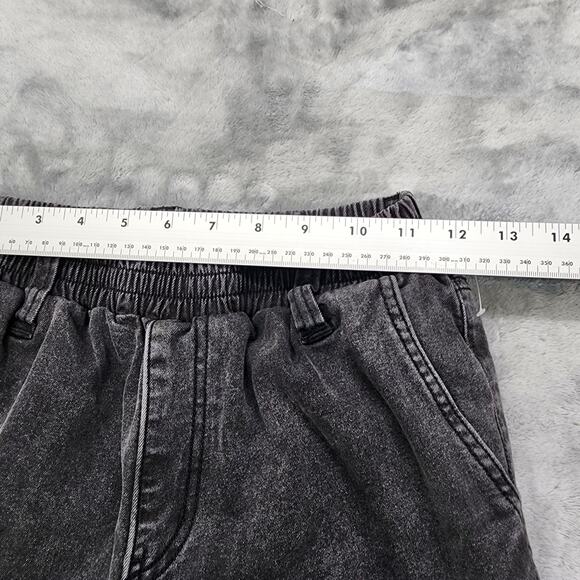 Simple Society Jeans Women 3/26 Black Faded Denim High Rise Cargo Jogger Stretch - Picture 7 of 11